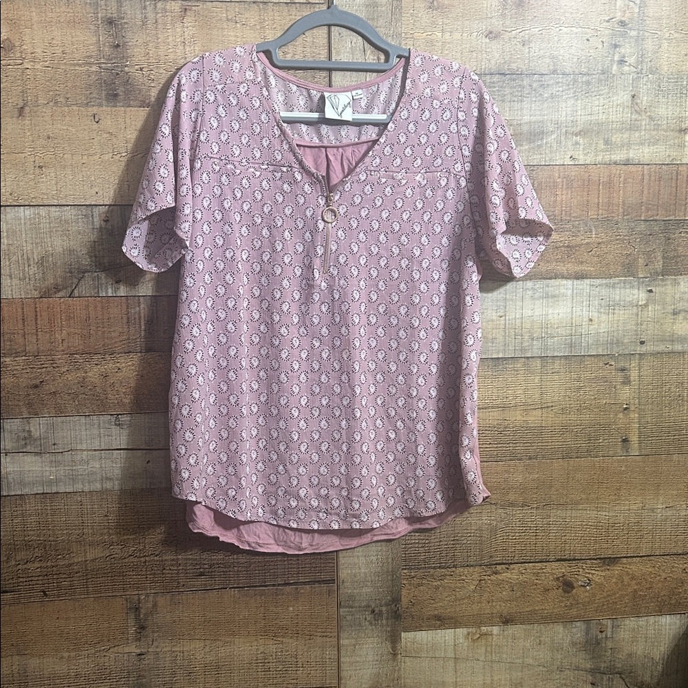 Pink Paisley Short Sleeve Blouse